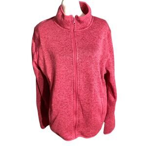 SwissTech Heathered Fleece Jacket Women XL 16–18 — Outdoor, Cozy, Casual